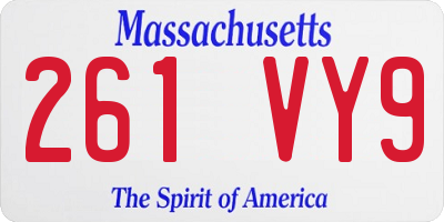 MA license plate 261VY9