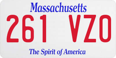 MA license plate 261VZ0