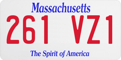 MA license plate 261VZ1