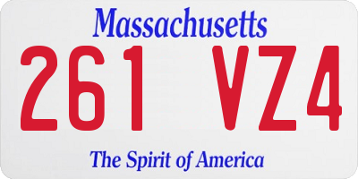 MA license plate 261VZ4