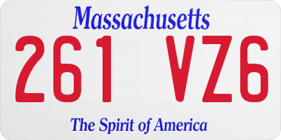 MA license plate 261VZ6