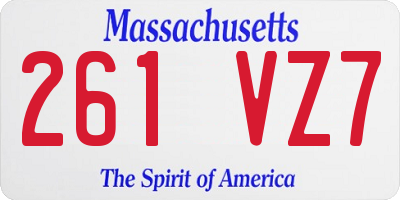 MA license plate 261VZ7