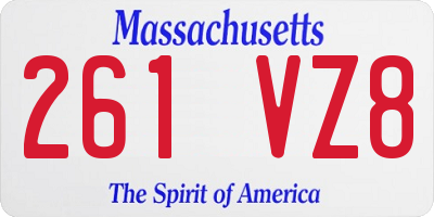 MA license plate 261VZ8
