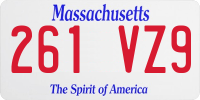 MA license plate 261VZ9