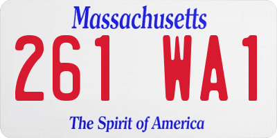 MA license plate 261WA1
