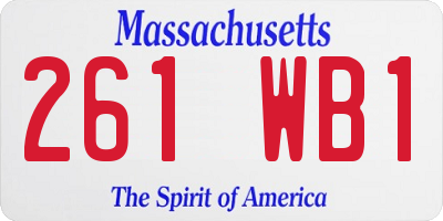 MA license plate 261WB1