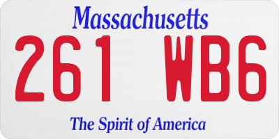 MA license plate 261WB6