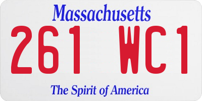 MA license plate 261WC1