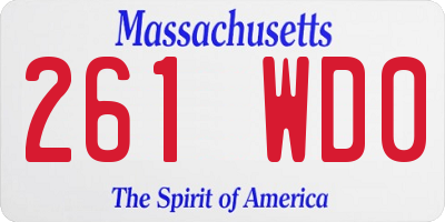 MA license plate 261WD0