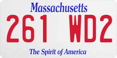 MA license plate 261WD2