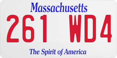 MA license plate 261WD4
