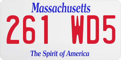 MA license plate 261WD5