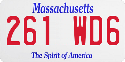 MA license plate 261WD6