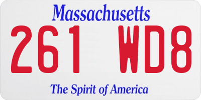 MA license plate 261WD8