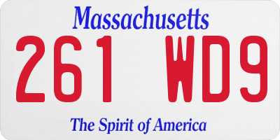 MA license plate 261WD9