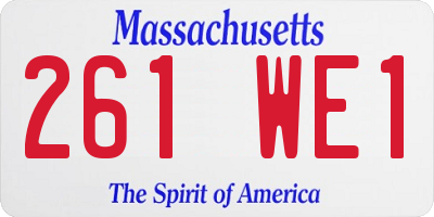 MA license plate 261WE1