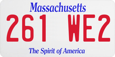 MA license plate 261WE2