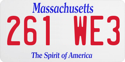 MA license plate 261WE3