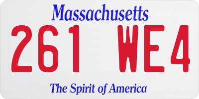 MA license plate 261WE4