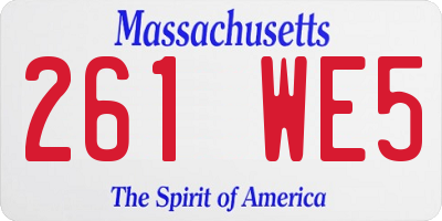 MA license plate 261WE5
