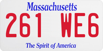 MA license plate 261WE6