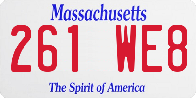 MA license plate 261WE8