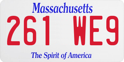 MA license plate 261WE9