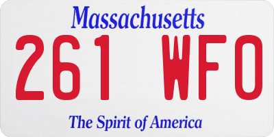 MA license plate 261WF0