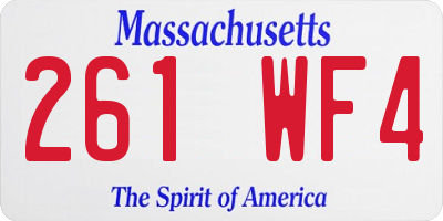 MA license plate 261WF4