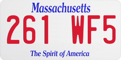 MA license plate 261WF5