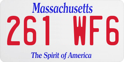 MA license plate 261WF6