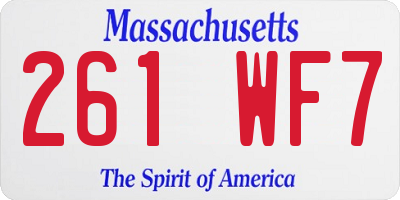MA license plate 261WF7