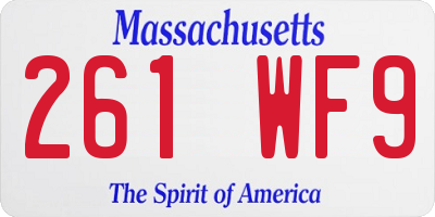 MA license plate 261WF9