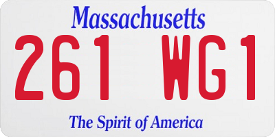 MA license plate 261WG1