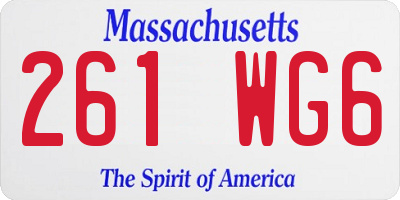 MA license plate 261WG6
