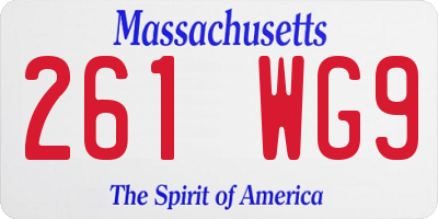 MA license plate 261WG9