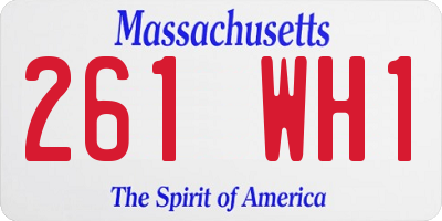 MA license plate 261WH1