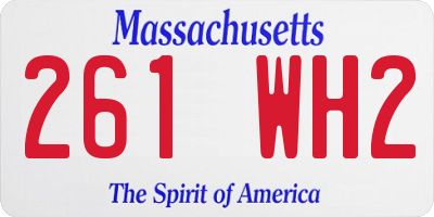 MA license plate 261WH2