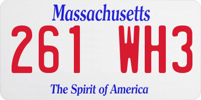 MA license plate 261WH3