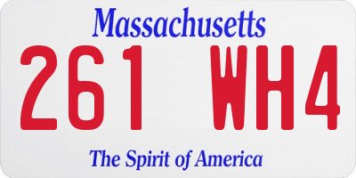 MA license plate 261WH4