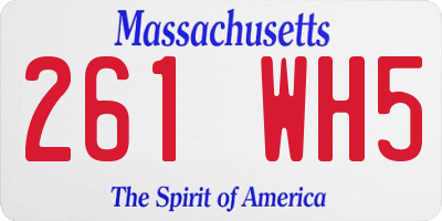 MA license plate 261WH5