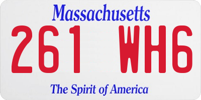 MA license plate 261WH6