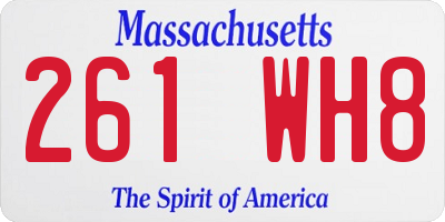 MA license plate 261WH8