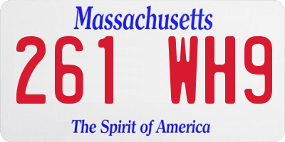 MA license plate 261WH9