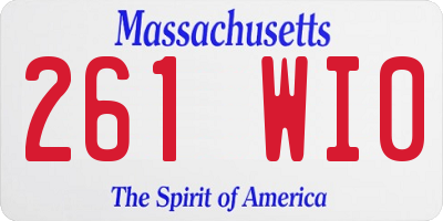MA license plate 261WI0