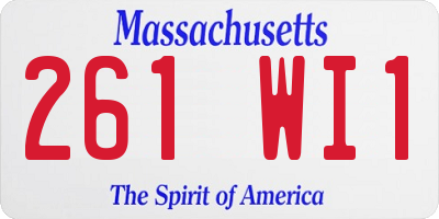 MA license plate 261WI1