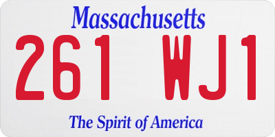 MA license plate 261WJ1