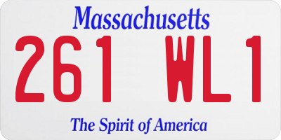 MA license plate 261WL1