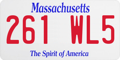MA license plate 261WL5