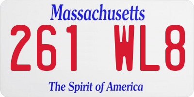 MA license plate 261WL8